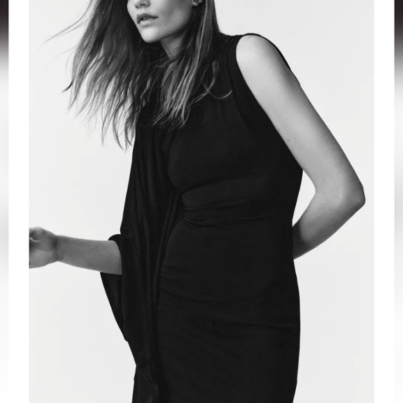 Zara Asymmetric Sleeve Dress Limited Edition - Picture 3 of 6